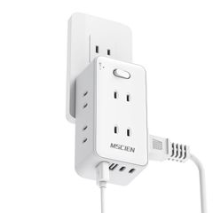 新品 Mscien 電源タップ usb コンセントタップ 6個AC差込口 2個usb-c 2個usb-a スイッチ付き コンセント 分岐 たこあしコンセント oa マルチタップ 直挿し 蛸足コンセント ホワイト