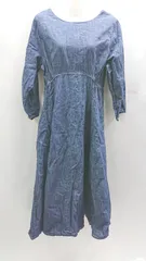 ◇ ⊇ RANAN ラナン 長袖 ロング デニムワンピース サイズL ブルー レディース E  【1502060043540】