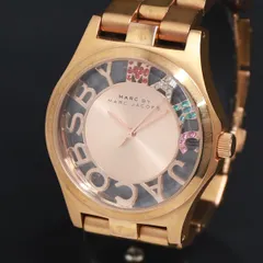 稼働 QZ 石付 マークバイマークジェイコブス MBM3264 ピンクゴールド文字盤 レディース腕時計 2000000 NSK KRK