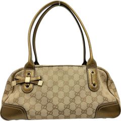 【GUCCI/グッチ】プリンシー 161720 ハンドバッグ GGキャンバス/レザー ベージュ/ブロンズ レディース 【中古】【真子質店】【BL】