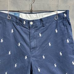 90〜00s Polo by Ralph Lauren ポニー総柄ショートパンツ ネイビー