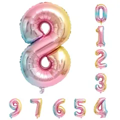 超特大100cm ナンバーバルーン 8 EIGHT 誕生日 飾り付け用 バースデー アルミホイル風船 40inch