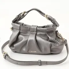 LA BAGAGERIE ラ バガジェリー 羊革シープスキン レザー 2Way ショルダーバッグ  ガンメタ ポシェット