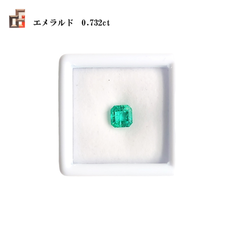 天然エメラルド　ルース　0.732ct　ステップ　ジェムリサーチジャパン　加工材料　宝石　ジュエリー　製品制作　M195