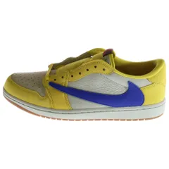 NIKE (ナイキ) ×TRAVIS SCOTT WMNS AIR JORDAN 1 RETRO LOW OG CANARY ウィメンズ エアジョーダン1 カナリー ローカットスニーカー イエロー US12.5/29.5cm DZ4137-700
