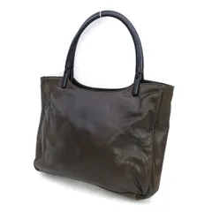 PRADA / プラダ ■ナッパレザー　ハンドバッグ　トート　プラスチックハンドル　ダークブラウン 【バッグ/バック/BAG/鞄/カバン】 ブランド【中古】 
