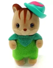 【中古】おもちゃ 3.くるみリスの赤ちゃんと羽つき帽子 「シルバニアファミリー 赤ちゃんコレクション -赤ちゃんおとぎ話シリーズ-」