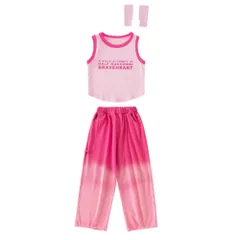 ☆ ピンク ☆ 130cm ☆ キッズダンス衣装 キッズ ダンス衣装 女の子 キッズダンス ガールズ セットアップ ロングパンツ レッスン着 ヒップホップ ダンス パンツ 可愛い おしゃれ かわいい キッズ服 ジュニア ステージ衣装 衣装 へそ出し 踊り 子供