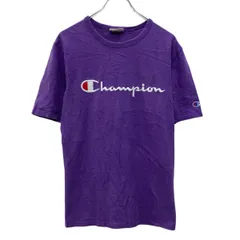 Champion 半袖 ロゴTシャツ M パープル チャンピオン プルオーバー ロゴ刺繍 ワンポイントワッペンロゴ 古着卸 アメリカ仕入 a706-5807
