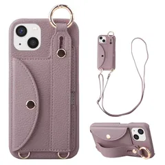 iPhone 13 Mini 対応 スマホ ケース iphone13 mini 手帳型カバー 肩掛け 首かけ 斜めがけ ショルダー ケース アイホン 13 ミニ 財布型 ケース 保護フィルムプレゼント あいふぉん13 ミニ PU皮革カバー 可愛い リング付き