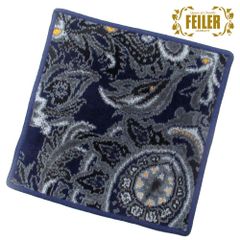 【新品 未使用】FEILER フェイラー ハンカチ タオル 25cm Djamal 221 Navy Blue ジャメル 花柄 DJAMAL951481