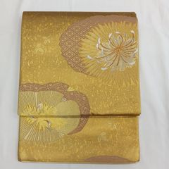 超美品】袋帯 明綴れ織 金糸 お太鼓柄 黒金キラキラ 柔らかめ - メルカリ