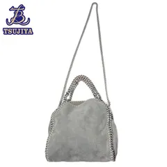 STELLA_McCARTNEY ステラマッカートニー　2WAYショルダーバッグ　ファラベラミニ　グレー　シルバー金具　中古B【辻屋質店B1848】