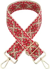 Purroo ショルダーストラップ バッグ用 太め ショルダーベルト 後付け 単品 ショルダー紐 付け替え 調節可能(レッド)