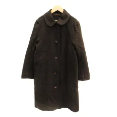 チャイルドウーマン CHILD WOMAN ステンカラーコート ロング丈 中綿 ウール F ダークブラウン 茶 /SM38のサムネイル
