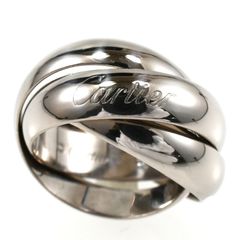 Cartier カルティエ トリニティリング LM ワイド K18WG ホワイトゴールド AU750 3連リング SIZE:50 指輪