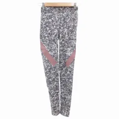 アディダス バイ ステラマッカートニー adidas by Stella McCartney 美品 レギンス スパッツ アルファスキン360 総柄 ライン M グレー /GV