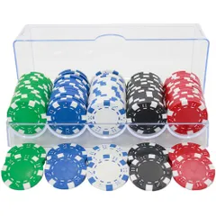 【人気商品】AZNABLE ポーカーチップ カジノチップ セット チップ カジノ ポーカー ケース おもちゃ 100枚 (チップ100枚ケース1個)