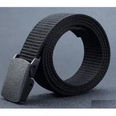 ナイロンベルト 黒 ブラック 穴なし 無段階調整 メンズ レディース 非金属