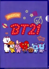 【中古】クリアファイル 集合(パープル) A5クリアファイル 「BT21×ファミリーマート」 対象商品購入特典