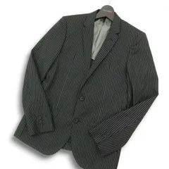 MALE&Co. タカキュー 通年 背抜き★ ストレッチ スリム ストライプ テーラード ジャケット Sz.A4　メンズ 黒 ビジカジ