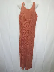 ◇ ⊂ Discoat ディスコート ノースリーブ ロング丈 ワンピース サイズL オレンジ系 レディース E  【1506180000964】