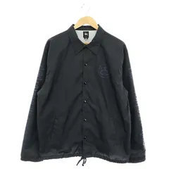 ステューシー STUSSY ナイロンジャケット コーチジャケット ロゴ 総裏地 L 黒 ブラック /DO ■OSのサムネイル
