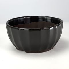 瀬戸焼 菊型5号 黒マット 幅15cm×高さ7cm 