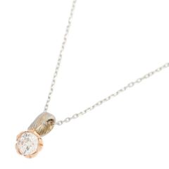 0.264ct/MOKUMEGANEYA 杢目金屋 さくらダイヤモンド・ネックレス・ペンダント/K18/750×Pt850コンビ-2.1g/ゴールド×プラチナ【♀】【S】【レディース】★■556907【中古】