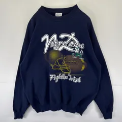 古着 90's/90年代  SANTEE USA製 スウェット トレーナー ノートルダム大学 ロゴスウェットプリント XL  ブラック メンズ