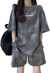 【人気商品】ルームウェア 部屋着 半袖 Tシャツ パンツ カットソー ゆったり トップス 春 夏 ショートパンツ レディース スウェット 短パン トレーナー セットアップ ナイトウェア 寝巻き FIRY] ジャージ 大人 カジュアル [LIKE パジャマ ダン