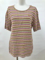 ミッソーニ サマーニット 46 マルチ MISSONI SPORTS ジグザグ柄 鋸歯柄 イタリア製 2504WR072