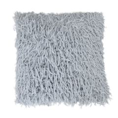 ASHEL ふわふわシャギー クッション シンプルシャギー かわいい 韓国風 クッション 中身 45x45cm クッション本体 ふんわり ボリューミー ポリエステル 3層 1枚単品 厚手18cm 四角/スクエア フロアクッション ホワイト グレー