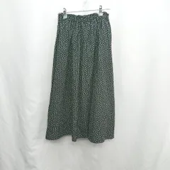 ◇ ⊂ natural couture 総柄 ウエストゴム ロング丈 フレア スカート サイズF ブラック ホワイト レディース E  【1410290027349】