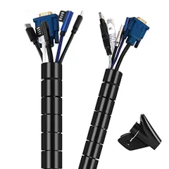 2x1.5m_ブラック Hocerlu ケーブル収納スリーブ 内径(28mm、22mm) 長さ2x1.5m 配線カバー コード まとめる ゴチャゴチャなケーブルを整理するチューブ、家庭用/オフィス用（黒）のサムネイル