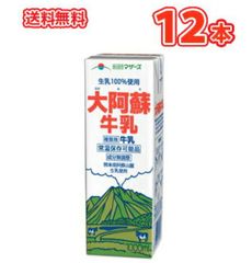 らくのうマザーズ 大阿蘇牛乳 1L紙パック 12本(6本×2ケース)〔〔あそさん テトラ ブリック 大容量 1000ml 1リットル牛乳 ぎゅうにゅう ロングライフ ミルク 九州産 業務用〕