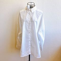 セシルマクビー CECIL McBEE ロング シャツ デカロゴ ロゴ刺繍 バックプリント レギュラーカラー 大きめ オーバーサイズ ゆったり