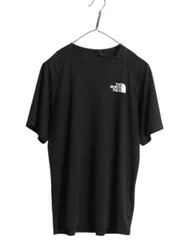 【お得なクーポン配布中!】 ノースフェイス 両面 プリント 半袖 Tシャツ メンズ L / アウトドア 薄手 ストレッチ カットソー トップス インナー シンプル レイヤー 黒