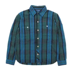 アールニューボールド R.NEWBOLD ネルシャツ チェックシャツ ウール ポケット 長袖 カジュアル アウター グリーン M メンズ 