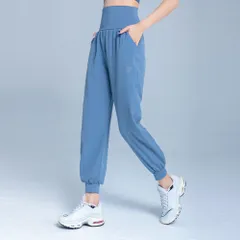 ☆ サックスブルー ☆ L ☆ ジョガーパンツ ヨガウェア レディース おしゃれ jgpt221 ヨガパンツ ゆったり フィットネスパンツ パンツ ズボン ヨガウェア おしゃれ ジャージ ハイウェスト レディース ピラティス スポーツウェア 動きやすいのサムネイル
