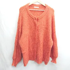 ◇ ⊇ Aunt Marie's アントマリーズ 長袖 ニットカーディガン サイズF オレンジ系 レディース E  【1502060023979】