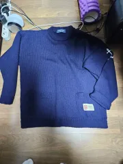 Guernsey Woollens(ガンジーウーレンズ) オーバ サイズ ツーポケットセーター ネイビー 42