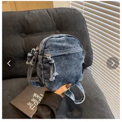 レディース　デニム風ショルダーバッグ　おしゃれ