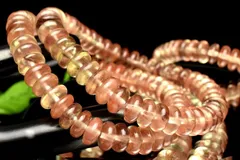 チベット産◇透過性あり アンデシン　6x3mm　ボタン ブレスレット 1個売り パワーストーン 天然石 _BG4950-1