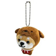 [LamPlanning] 旅するマメしば キーホルダー マスコット ボールチェーン バックチャーム かわいい ふわふわ 犬 柴犬 豆柴 癒し (土佐犬バージョン) 1