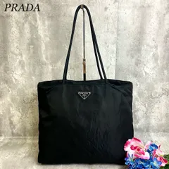 ✨良品✨PRADA プラダ トートバッグ ハンドバッグ 三角ロゴプレート シルバー金具 ロゴ刻印 A4サイズ収納 ナイロン ブラック 肩掛けトート 黒色 レディース メンズ ユニセックス