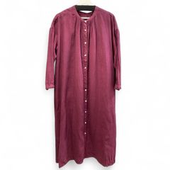 quatresaisons キャトルセゾン リネンシャツワンピース SK1001226 麻100% えんじ size38 レディース ゴーゴー古着マルイ草加店1246