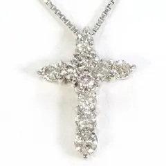 PT900　PT850　ネックレス　necklace　ダイヤ　0.30　総重量約2.7g　約40cm