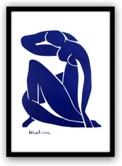 アンリマティス ブルーヌード フレーム付き ポスターaoipro (黒フレーム)