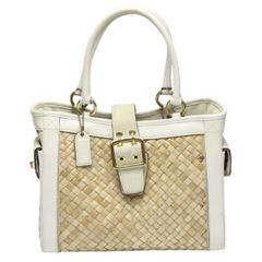 COACH コーチ かごバッグ ソーホー ラフィア ハンドバッグ 白 y2k 